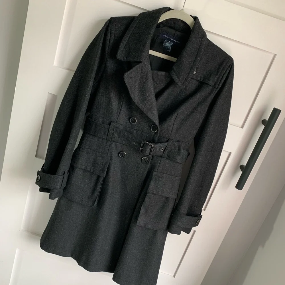FRENCH CONNECTION | Classic Trench Wool Graphite 8